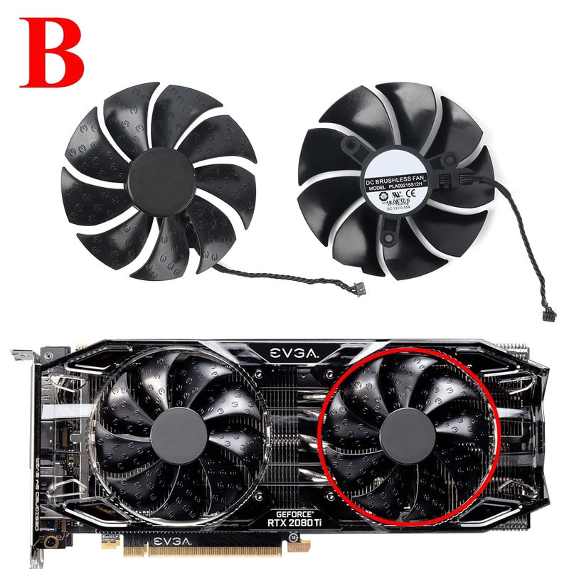 Coolerage 85mm DC 12V 0.55A 4Pin PLA09215S12H RTX2080Ti GPU Fans for EVGA RTX 2060 2070 2080 2080Ti RTX2080Ti Graphics Card Cooling Fans (Fan - B) - Image 3